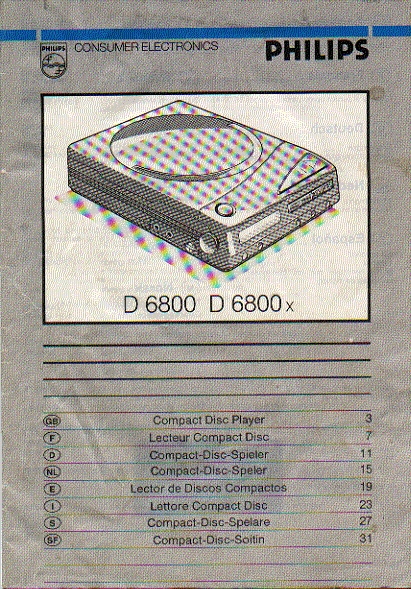 philips d6800 d6800x cd player   instruction manual  user guide