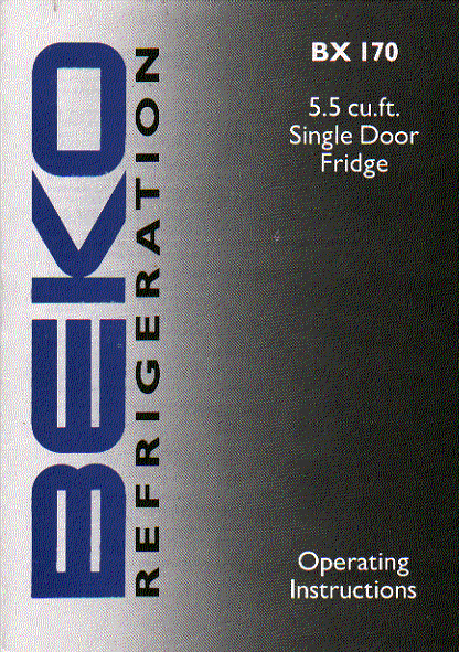 bekobx170 instruction manual user guide