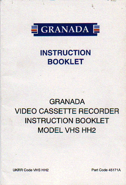 granada chs hh2  video  recorder    instruction manual users guide