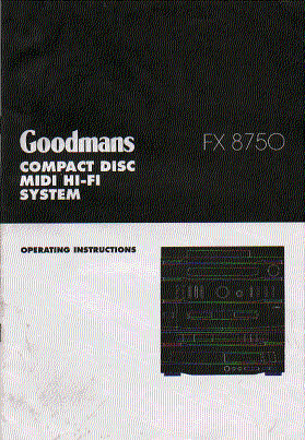 goodmans fx8750 hi fi  system  user guide