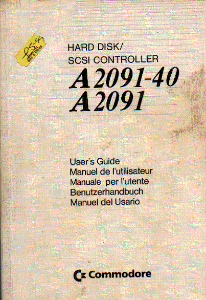 commodore a2091-40 and a2091 hard diskinstruction manual