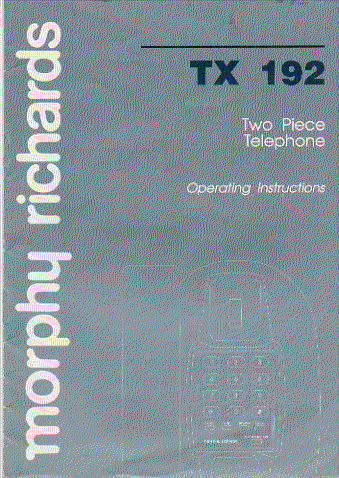morphy richards tx192  telephone  user guide