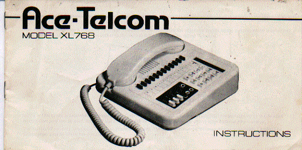 ace telecom xl768   telephone  user guide