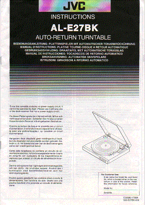 jvc al-e27bk  stereo turntable  user guide