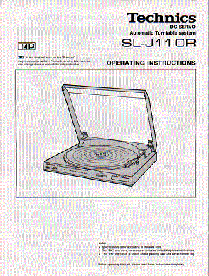 slj11or technics  stereo turntable  user guide